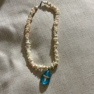 Blue Pendant Shell Necklace